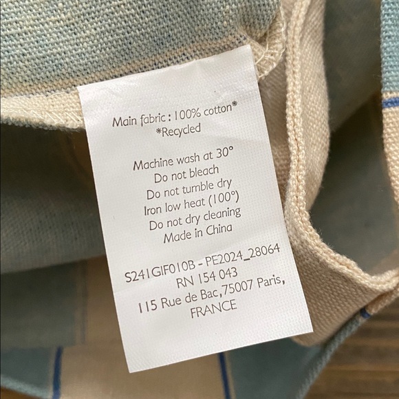 SÉZANE ON THE ROAD Bonjour San Francisco Green Striped Cotton Bags. - Picture 12 of 12